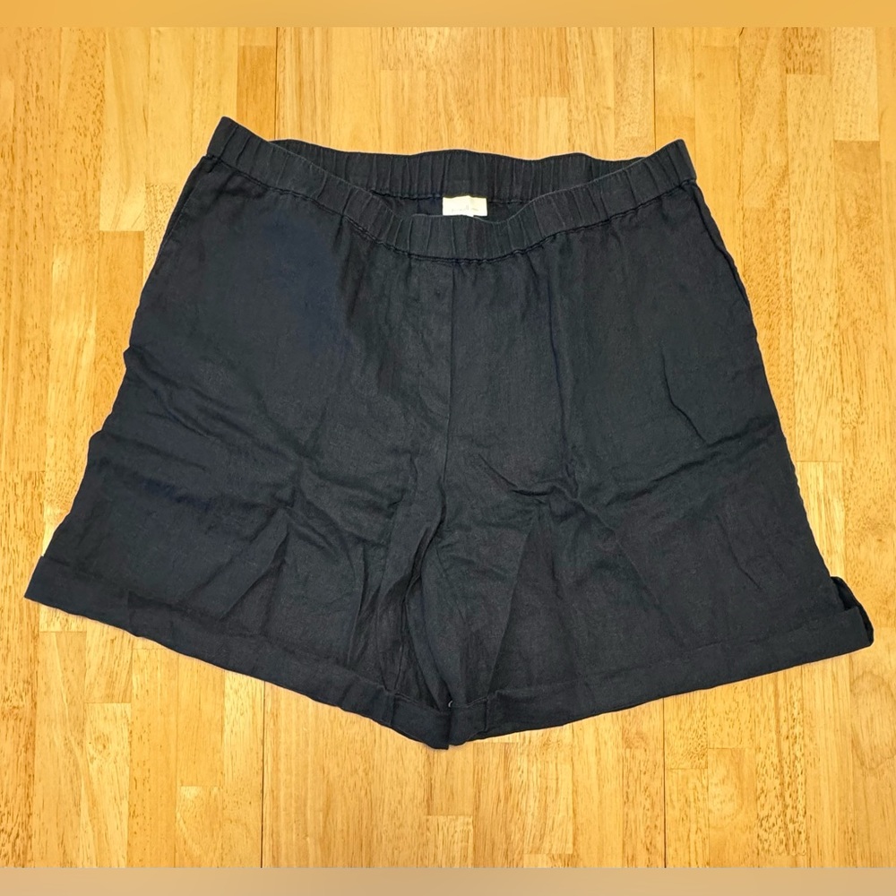 J. Jill Womens Navy Blue Linen Shorts, size XL, futs like 2X - Picture 8 of 12